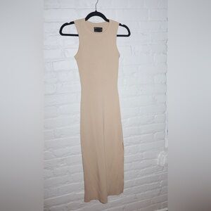 Cream Knit Midi Dress